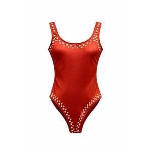 No Boundaries Rust One Piece Swimsuit Studded Trim NWT Size S